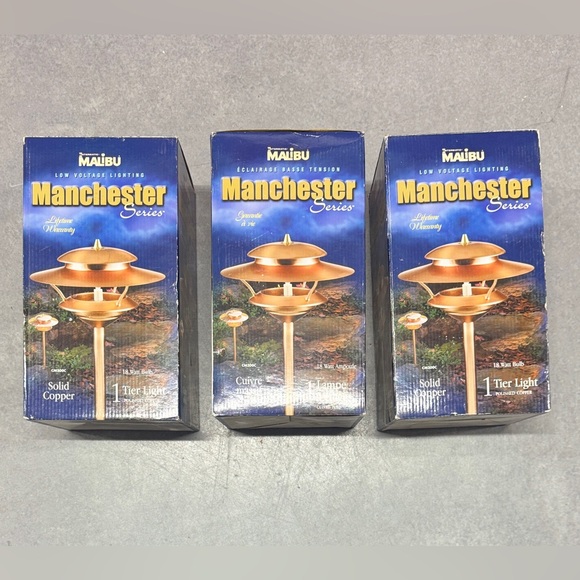 Malibu Copper Outdoor Pathway Lights Lot Of 3 - Picture 1 of 4